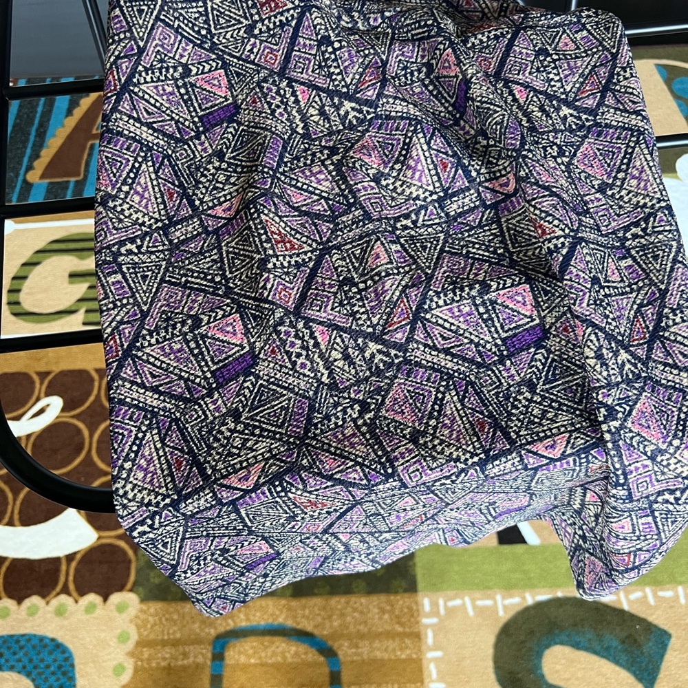 LuLaRoe Skirt with Purple and Pink Geometric Design